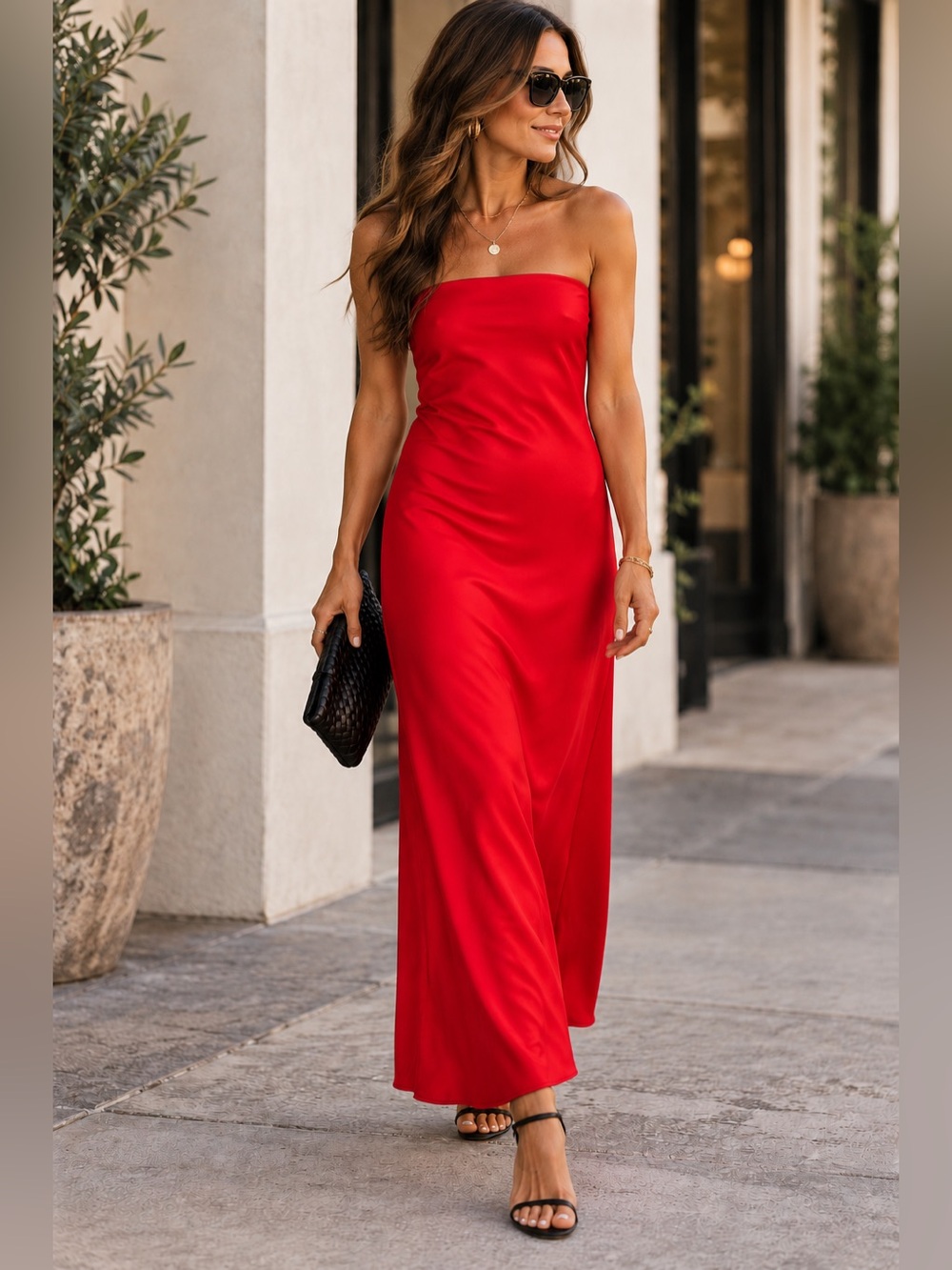 J. Crew Collection gwyneth strapless slip dress luster charmeuse 12 red